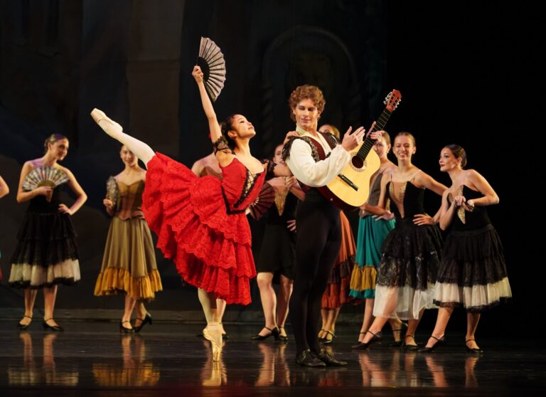 Kitri with her fan and Basilio with his guitar in Columbia Classical Ballet's Don Quixote, 2026